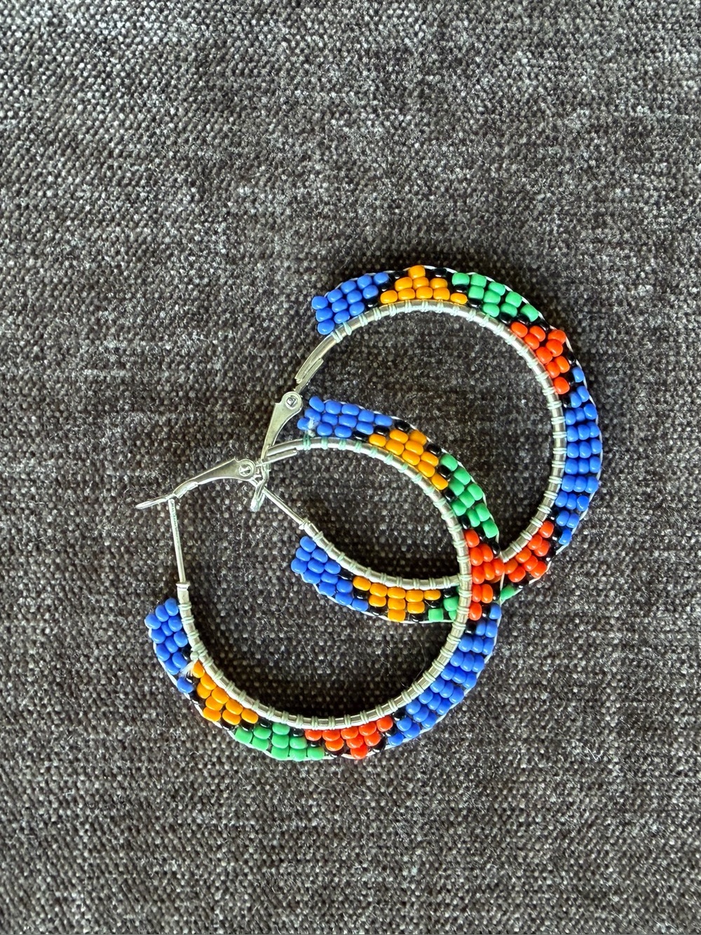 Colorful beaded hoops